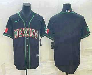 Mens Mexico Baseball Blank 2023 Black World Baseball Classic Stitched Jerseys